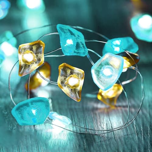 Sunshine smile Lichterkette Meerestiere,1M 10LED Lichterkette Steine,Lichterkette Kinderzimmer,Lichterkette Kinderzimmer Junge,Lichterkette Batterie Meer,Lichterkette Fenster Innen von Sunshine smile