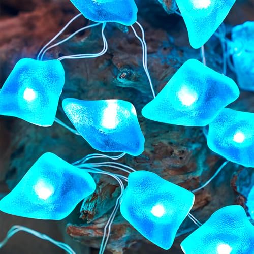 Sunshine smile Lichterkette Meerestiere,1M 10LED Lichterkette Steine,Lichterkette Kinderzimmer,Lichterkette Kinderzimmer Junge,Lichterkette Batterie Meer,Lichterkette Fenster Innen von Sunshine smile