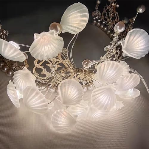 Sunshine smile Lichterkette Meerestiere,2M 20LED Lichterkette Muscheln,Lichterkette Maritim,Lichterkette Kinderzimmer,Meerestiere Lichterkette,Lichterkette Lnnen,Lichterkette Fenster Innen von Sunshine smile