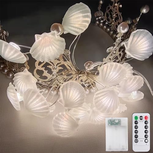 Sunshine smile Lichterkette Meerestiere,3M 30LED Lichterkette Muscheln,Lichterkette Maritim,Lichterkette Kinderzimmer,Meerestiere Lichterkette,Lichterkette Lnnen,Lichterkette mit Timer von Sunshine smile