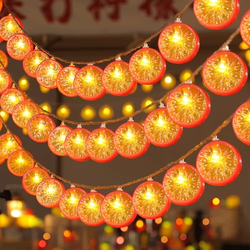Sunshine smile Lichterkette Orange,1.5M 10LED Orangenscheiben Lichterkette,Dekoratives Licht für Terrasse,Batteriebetrieben für Karneval,Halloween,Außen & Innen,Deko Wohnzimmer,Schlafzimmer Sunshine smile Lichterkette Orange,1.5M 10LED Orangenscheiben Lichterkette,Dekoratives Licht für Terrasse,Batteriebetrieben für Karneval,Halloween,Außen & Innen,Deko Wohnzimmer,Schlafzimmer von Sunshine smile