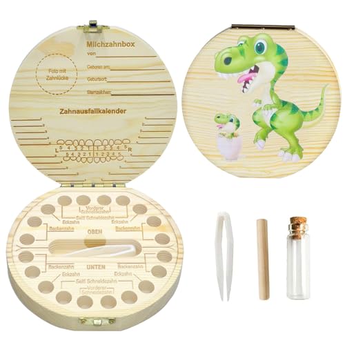 Sunshine smile Zahnbox Holz Milchzähne Box,Milchzahndose Aus Holz,Zahnbox für Milchzähne,Zahnbox Zahndose,Milchzähne Box,Zahnbox aus Holz,Jungen Souvenir Box,Aufbewahrungsbox für Baby-Zähne von Sunshine smile