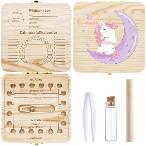 Sunshine smile Zahnfee Geschenke Mädchen,Zahndose Milchzähne Mädchen,Zahnbox für Milchzähne Mädchen,Milchzähne Box,Zahnschachtel Milchzähne,Zahnbox Kinder Milchzähne,Einhorn Zahnschachtel von Sunshine smile