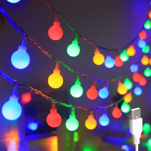 USB LED Lichterkette,6M 40LED Bunte Kugeln Lichterketten,Lichterkette Außen Innen,Led Lichterketten Globe Außen,Ideal für Kinderzimmer,Gartenbeleuchtung,Partybeleuchtung,LED Fairy Lights USB LED Lichterkette,6M 40LED Bunte Kugeln Lichterketten,Lichterkette Außen Innen,Led Lichterketten Globe Außen,Ideal für Kinderzimmer,Gartenbeleuchtung,Partybeleuchtung,LED Fairy Lights von Sunshine smile