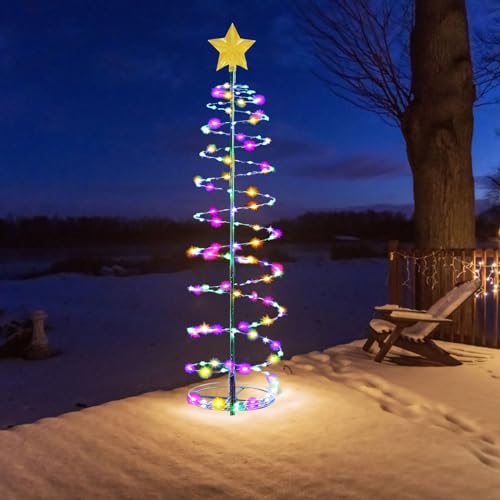 Weihnachtsbaum Beleuchtung Aussen Solar,Weihnachtsdeko Aussen Solar,Weinachtsbeleuchtung LED Draußen,Solar Lichterkette Aussen,Wasserdichte Solar Lichterketten,Solarlichterkette Weihnachten Deko von Sunshine smile