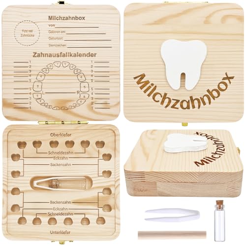 Zahnbox Holz Milchzähne Box,Zahnbox Zahndose für Milchzahndose Aus Holz,Jungen Souvenir Box,Aufbewahrungsbox für Baby-Zähne,Milchzahndose Junge Milchzahnbox Junge für Mädchen und Jungen Zahnbox Holz Milchzähne Box,Zahnbox Zahndose für Milchzahndose Aus Holz,Jungen Souvenir Box,Aufbewahrungsbox für Baby-Zähne,Milchzahndose Junge Milchzahnbox Junge für Mädchen und Jungen von Sunshine smile