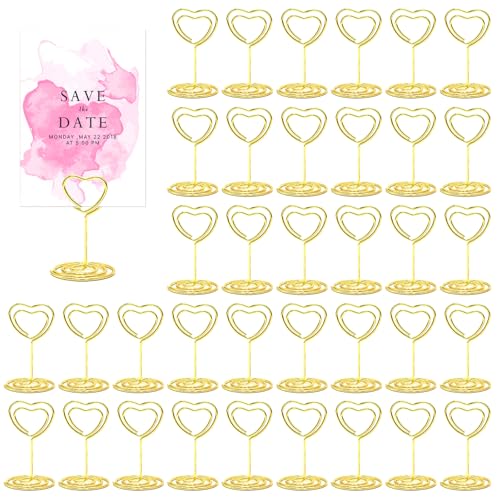 36 Stück Tischkartenhalter, Fotohalter, Menükartenhalter, Fotohalter mit Klammern, Kartenhalter Hochzeit, Tischkartenhalter Gold für Hochzeiten, Platzkartenhalter Memohalter, Jubiläen (Liebesherz) 36 Stück Tischkartenhalter, Fotohalter, Menükartenhalter, Fotohalter mit Klammern, Kartenhalter Hochzeit, Tischkartenhalter Gold für Hochzeiten, Platzkartenhalter Memohalter, Jubiläen (Liebesherz) von Sunshinestar