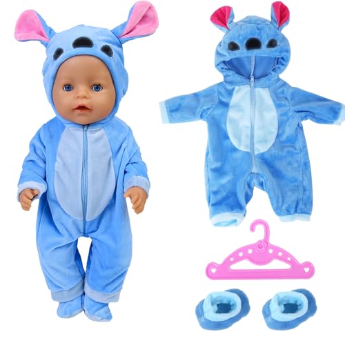 Puppenkleidung für Baby Puppen, Blau Puppenkleidung, Kleidung Outfits für Baby Puppen, Puppe zubehör für 43cm Baby Puppe, Enthält Overall, Socken und Kleiderbügel, Geschenke für Mädchen Jungen Puppenkleidung für Baby Puppen, Blau Puppenkleidung, Kleidung Outfits für Baby Puppen, Puppe zubehör für 43cm Baby Puppe, Enthält Overall, Socken und Kleiderbügel, Geschenke für Mädchen Jungen von Sunshinestar