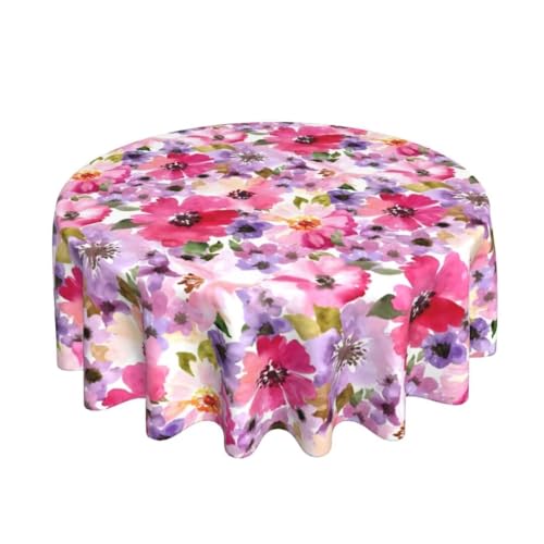 Sunshineyan Tischdecke mit Frühlingsblumen, rund, 178 x 178 cm, für Frühling, Sommer, Aquarellblumen, schmutzabweisend, Polyester, Tischdecke für Partys, Küche, Esszimmer, drinnen und draußen Sunshineyan Tischdecke mit Frühlingsblumen, rund, 178 x 178 cm, für Frühling, Sommer, Aquarellblumen, schmutzabweisend, Polyester, Tischdecke für Partys, Küche, Esszimmer, drinnen und draußen von Sunshineyan