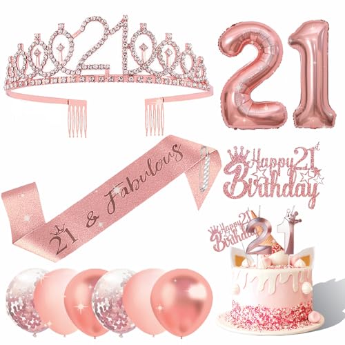 21 Geburtstag Mädchen,21. Geburtstag Schultergurt Krone Kerze Tortendeko und Luftballons,Geschenk Mädchen 21 Jahre,Geburtstagsdeko 21 Jahre Mädchen,Rosegold Geburtstagsdeko Mädchen 21 Geburtstag Mädchen,21. Geburtstag Schultergurt Krone Kerze Tortendeko und Luftballons,Geschenk Mädchen 21 Jahre,Geburtstagsdeko 21 Jahre Mädchen,Rosegold Geburtstagsdeko Mädchen von Sunwuun