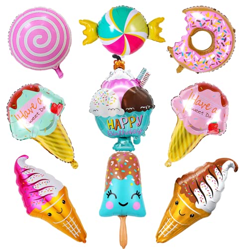 9 Luftballons Geburtstag,Eiscreme Donut Candy Folienballons Helium Ballons Set,Eisbecher‘Happy Birthday’Geburtstagsballons Deko Für Mädchen Jungen Geburtstag Sommer Ice Cream Süßes Essen Kinderparty 9 Luftballons Geburtstag,Eiscreme Donut Candy Folienballons Helium Ballons Set,Eisbecher‘Happy Birthday’Geburtstagsballons Deko Für Mädchen Jungen Geburtstag Sommer Ice Cream Süßes Essen Kinderparty von Sunwuun