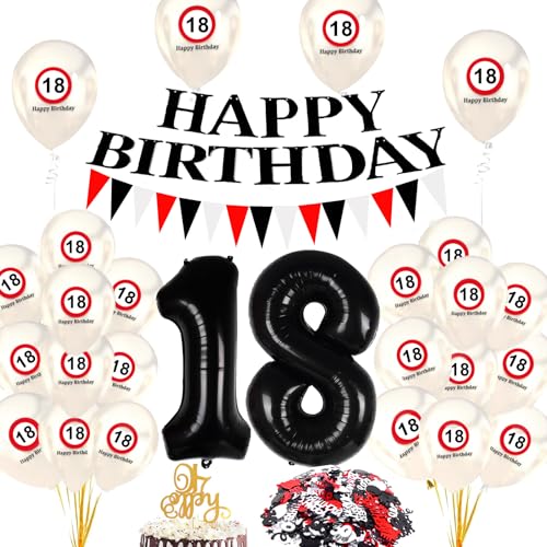 18 Geburtstag Männer Deko,Deko 18 Geburtstag Mann Frauen,Verkehrszeichen,Girlande,Luftballons und Banner für Eine kreative Feier 18 Geburtstag Männer Deko,Deko 18 Geburtstag Mann Frauen,Verkehrszeichen,Girlande,Luftballons und Banner für Eine kreative Feier von Sunwuun