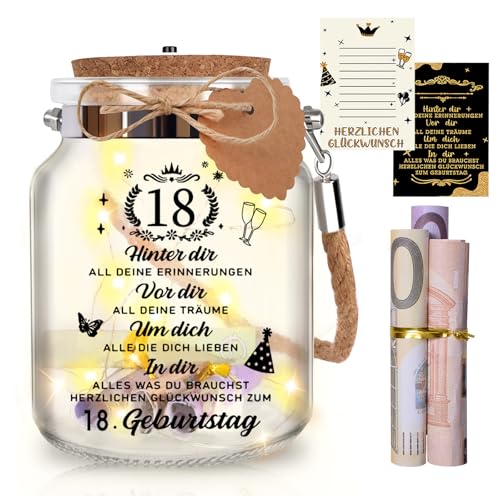 Sunwuun Geschenke zum 18 Geburtstag Mädchen Junge,LED Flaschenlicht Geldgeschenke Geburtstag 18.Geburtstag Geldgeschenke Verpackung,18.Geburtstag Tischdekoration Flasche Lichter Geschenkideen. Sunwuun Geschenke zum 18 Geburtstag Mädchen Junge,LED Flaschenlicht Geldgeschenke Geburtstag 18.Geburtstag Geldgeschenke Verpackung,18.Geburtstag Tischdekoration Flasche Lichter Geschenkideen. von Sunwuun