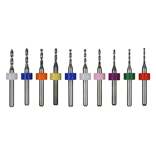 Sunydog 10 stücke Hartmetall Micro Bohrer Set Gravur Werkzeuge für PCB Platine 1,1mm + 1,2mm + 1,3mm + 1,4mm + 1,5mm + 1,6mm + 1,7mm + 1,8mm + 1,9mm + 2,0mm von Sunydog