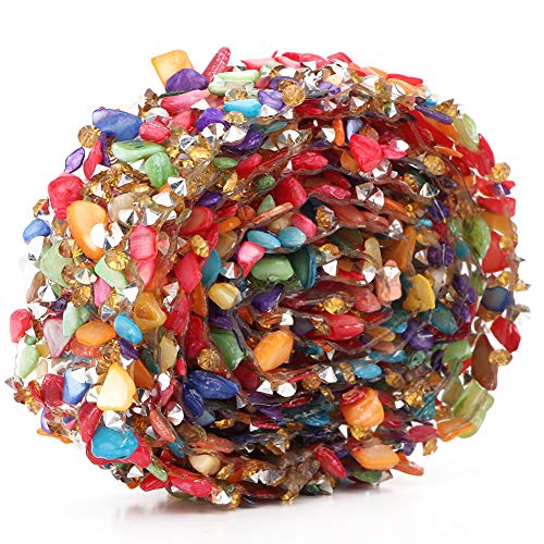 Sunydog Bunte Stones Ribbon Trimm DIY Bastelkleiddekoration (2 cm breit gefärbte Kieskleberstreifen) von Sunydog