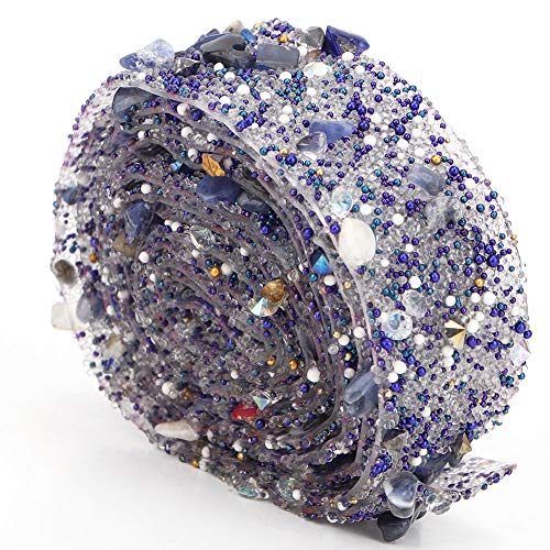 Sunydog Bunte Stones Ribbon Trimm DIY Bastelkleiddekoration (2 cm lila Kieskleberstreifen) von Sunydog
