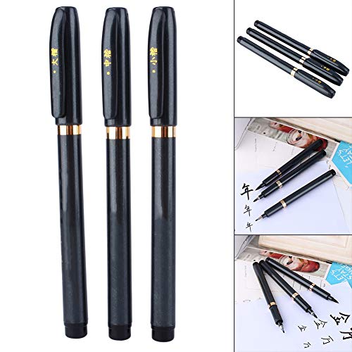 Sunydog Chinesische Japanische Kalligraphie Shodo Pinsel -Tintenstift, 3pcs Marker Pinsel, Verschiedene Nib von Sunydog