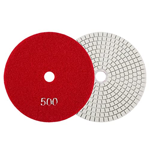 Sunydog Diamant-Harz-Poliers Ch Eiben mit Starker Schleif Kraft und Glätte, 125mm Nass-Diamant-Polier Pads für Granit Beton Marmor (500) von Sunydog