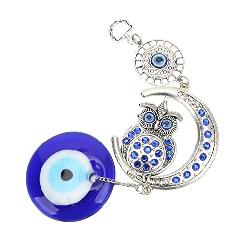 Sunydog Evil Eye Anhänger Nacht Owl Moon Legierung Elegant Stil Anziehen Reichtum Böse - Prämienqualität, Langlebig von Sunydog