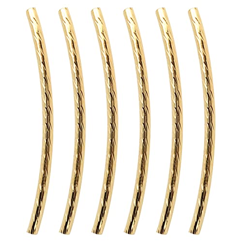 Sunydog Gebogene Nudelrohr -Abstandshallerperlen Langes Twist -Schmuckzubehör Basteln Premiumqualität, Langlebig (Gold) von Sunydog