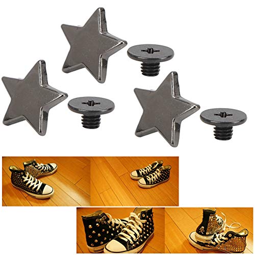 Sunydog Sternform Nietstudentknopf Clothes Schuhe Dekoration Zubehör Schrauben Hoch (Flachpistolenfarbe) von Sunydog