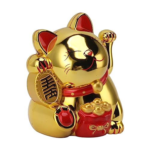 Sunydog Weaving Lucky Fortune Cat Dekorative Süße Plastik-Ornamente 5,5 Zoll Kassierer (MLY11020-4 Gold) von Sunydog