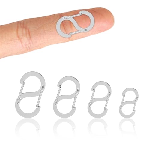 4 Stück Doppelöffnungs-Kürzer-Verschlüsse, Edelstahl-Karabinerverschluss, Clip, Anhänger, Armbandverbinder, Verlängert, Verschlüsse und Verschlüsse für Halsketten, Armbänder, Schmuckherstellung und 4 Stück Doppelöffnungs-Kürzer-Verschlüsse, Edelstahl-Karabinerverschluss, Clip, Anhänger, Armbandverbinder, Verlängert, Verschlüsse und Verschlüsse für Halsketten, Armbänder, Schmuckherstellung und von Suohheh