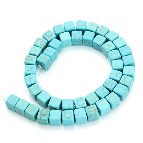 Schöne blaue Türkisperlen, lose Edelsteinperlen, Abstandshalter, lose Perlen, DIY, Handwerk, Schmuckherstellung (quadratische Form, 0,8 x 0,8 x 0,8 cm) von Suoirblss