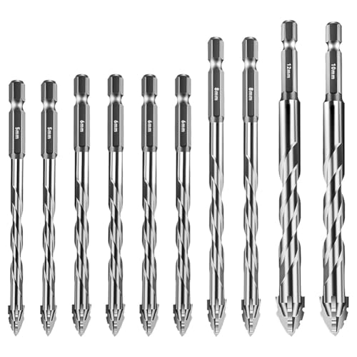 Suoumwa 10 Stück Neue Vierschneidige Sägezahn-Exzenterbohrer, Größe 5/6/8/10/12 mm, für, Marmor, Metall, Glas, Keramik, Wandfliesen A Suoumwa 10 Stück Neue Vierschneidige Sägezahn-Exzenterbohrer, Größe 5/6/8/10/12 mm, für, Marmor, Metall, Glas, Keramik, Wandfliesen A von Suoumwa