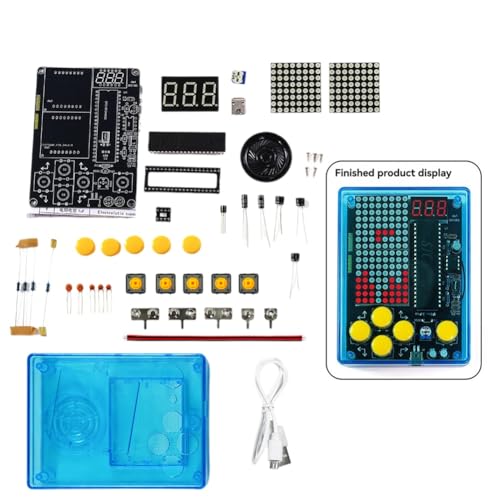 Suoumwa DIY Pixel-Spielset mit Voice Mini Pixel-Spielkonsole Elektronik DIY-Kit Lötarbeits-Projektübung Lötar-Lernset C von Suoumwa