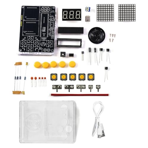 Suoumwa DIY-Spielzeug-Set Spielkonsole DIY Elektronik-Lötproduktions-Set, Transparente Hülle von Suoumwa