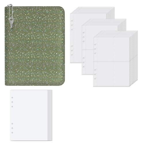 Suoumwa Speicherbuch mit 30 Seiten Aufkleber Buch A5 Holographischer Hardcover -Aufkleber -Organizer Binder Wiederverwendbares Sammelnalbum Green von Suoumwa