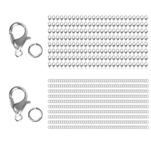 Karabinerverschlüsse und offene Binderinge, Set, Halskettenverschlüsse, Armbandverschlüsse, Fußkettchenverschlüsse, Schmuckverschlüsse, Karabinerverschluss und Verschlüsse für Schmuckherstellung, mit Karabinerverschlüsse und offene Binderinge, Set, Halskettenverschlüsse, Armbandverschlüsse, Fußkettchenverschlüsse, Schmuckverschlüsse, Karabinerverschluss und Verschlüsse für Schmuckherstellung, mit von SupOttimo