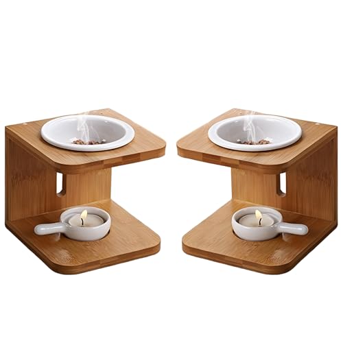 2 Pcs Duftlampe für ätherische Öle, Duftlampe Keramik Bambus, Aromalampe mit Kerzenhalter und Duftölschale, Diffuser für Ätherische, Aromalampe Teelichthalter Duftöl Lampe für Zuhause,Yoga,Büro,Spa 2 Pcs Duftlampe für ätherische Öle, Duftlampe Keramik Bambus, Aromalampe mit Kerzenhalter und Duftölschale, Diffuser für Ätherische, Aromalampe Teelichthalter Duftöl Lampe für Zuhause,Yoga,Büro,Spa von SupRovare