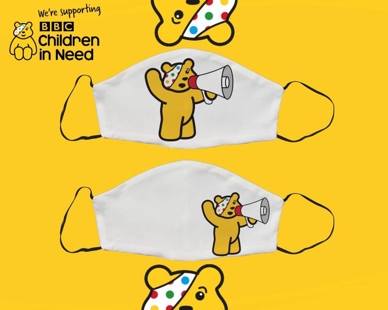 Pudsey Maske, Kinder in Not Gesichtsmaske, Baumwolle, Charity, Lustige Verstellbare Gesichtsbedeckung, Filtertasche, Erwachsene Geschenk Für Ihn Sie von SupaCustom