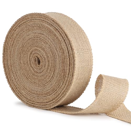 SUPAWAY Juteband 5cm x 25m Breit Natur Beige Tischband Burlap Vintage Geschenkband Burlapband Rustikale Bandrolle für DIY Handwerk Verpackung, Geschenk, Hochzeit, Weihnachten,Esstisch,Blumenverzierung SUPAWAY Juteband 5cm x 25m Breit Natur Beige Tischband Burlap Vintage Geschenkband Burlapband Rustikale Bandrolle für DIY Handwerk Verpackung, Geschenk, Hochzeit, Weihnachten,Esstisch,Blumenverzierung von Supaway