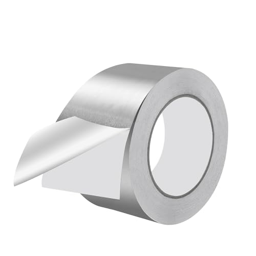 Supaway 1 Rolle Aluminium-Klebeband 75mm x 50m Selbstklebende Alufolie Silber Alu Klebeband Hitzebeständig Aluminiumfolienband Dichtband Alu Tape für Dämmung & Rohrisolierung, Lüftungs & Klimaanlagen von Supaway