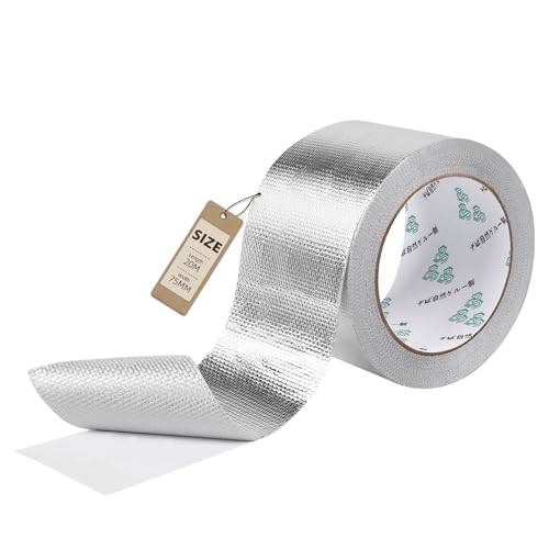 Supaway Netzverstärkt Aluminium Klebeban 75mm x 20m Glasfaser Aluminiumfolie Klebeband Selbstklebend Alu Klebeband Wasserdichtes Hitzebeständige Aluminiumband zum Versiegeln und Reparieren, Isolieren Supaway Netzverstärkt Aluminium Klebeban 75mm x 20m Glasfaser Aluminiumfolie Klebeband Selbstklebend Alu Klebeband Wasserdichtes Hitzebeständige Aluminiumband zum Versiegeln und Reparieren, Isolieren von Supaway