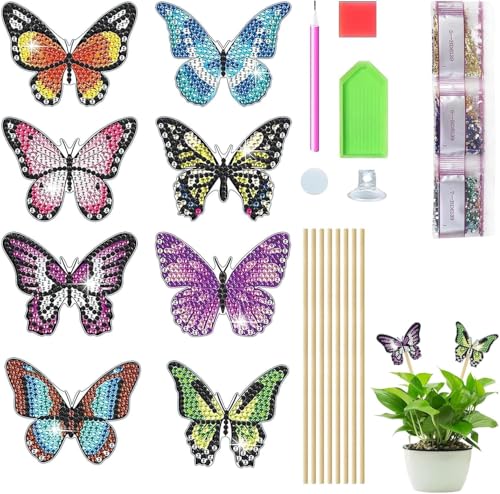 Diamond Painting Schmetterling Sets - 8 Stück Diamont Painting Zubehör Kinder Erwachsene Gartendekoration - DIY Gärten Mosaiksets Art Bastelset Geschenk Für Mama Mädchen Frauen Diamond Painting Schmetterling Sets - 8 Stück Diamont Painting Zubehör Kinder Erwachsene Gartendekoration - DIY Gärten Mosaiksets Art Bastelset Geschenk Für Mama Mädchen Frauen von Supchamp