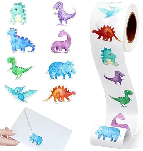 Sticker Kinder - 500 Pcs Runde Tier Aufkleber Belohnungsaufkleber - Dinosaurier Animal Sticker Rolle Tieraufkleber Tier Aufkleber Set Geburtstag für Kinder Mädchen Scrapbooking Fotoalbum Geschenke Sticker Kinder - 500 Pcs Runde Tier Aufkleber Belohnungsaufkleber - Dinosaurier Animal Sticker Rolle Tieraufkleber Tier Aufkleber Set Geburtstag für Kinder Mädchen Scrapbooking Fotoalbum Geschenke von Supchamp
