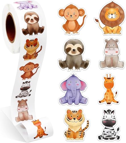 Sticker Kinder - 500 Pcs Runde Tier Aufkleber Belohnungsaufkleber Dschungel Animal Rolle Tieraufkleber Set Geburtstag Sticker Kinder - 500 Pcs Runde Tier Aufkleber Belohnungsaufkleber Dschungel Animal Rolle Tieraufkleber Set Geburtstag von Supchamp