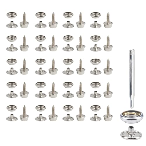 Druckknöpfe, 20 Sets mit Schrauben und Druck, 15 mm Gewindelänge, Befestigungsschrauben für Zeltplane, Boote, Möbel, Yacht, Wiege Druckknöpfe, 20 Sets mit Schrauben und Druck, 15 mm Gewindelänge, Befestigungsschrauben für Zeltplane, Boote, Möbel, Yacht, Wiege von Supecesorio