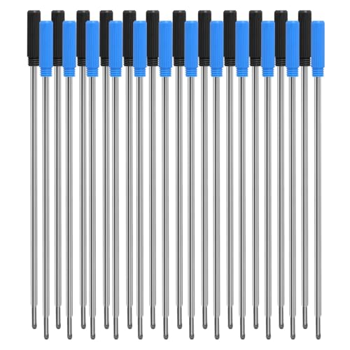 Kugelschreiberminen, 24 Stück Großraumminen für Kugelschreiber, Austauschbare Kugelschreiberminen Glattes Schreiben, 11.6 cm, Extrem Hochwertig, Langlebig, für Büro Schule, Blau & Schwarz von Supecesorio