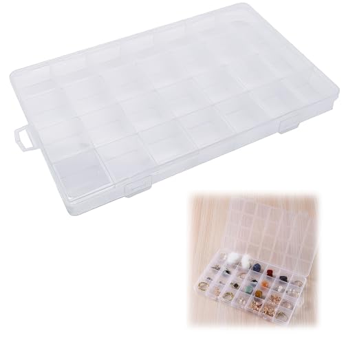 Supecesorio 28 Fächer PP Aufbewahrungsbox - Transparente Sortierbox für Schmuck, Perlen & Kleinteile | Stapelbare Organizer-Box mit festen Trennwänden | Robuster PP-Kunststoff für Basteln, Büro & Reis Supecesorio 28 Fächer PP Aufbewahrungsbox - Transparente Sortierbox für Schmuck, Perlen & Kleinteile | Stapelbare Organizer-Box mit festen Trennwänden | Robuster PP-Kunststoff für Basteln, Büro & Reis von Supecesorio