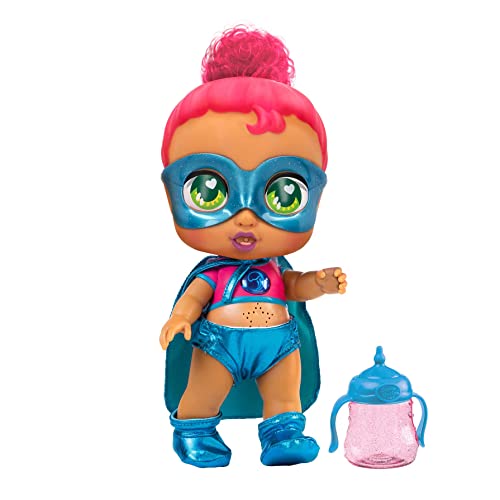 Super Cute - Super süße Superheldin Kala Puppe mit Flasche, wendbare Kleidung und Zubehör Interaktive Puppe mit Licht und Geräuschen Puppen Mädchen Jungen 3 Jahre Neugeborene Baby Puppen (85390) von Famosa