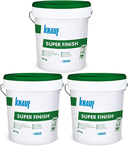 Knauf Super Finish 3x20kg Spachtelmasse für Trockenbau SHEETROCK Fugenspachtel von Super Finish