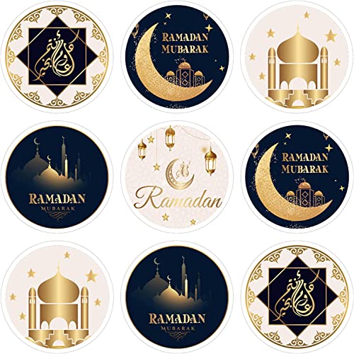 Super Idee 180 Etiketten Ramadan Mubarak kleine runde Aufkleber 3,8 cm Durchmesser Selbstklebende Sticker Geschenksticker Ideal zur Dekoration Kraftpapiertüten Geschenktüten Gastgeschenke usw. von Super Idee