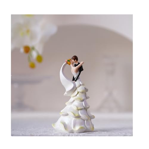 Super Idee Umarmendes Brautpaar Figur für Hochzeitstorte 15 cm Caketopper Hochzeit Tortentopper Hochzeitstorte Brautpaar Hund Tortenstecker Tortenfigur Tortendekoration (Küssendes Paar) von Super Idee