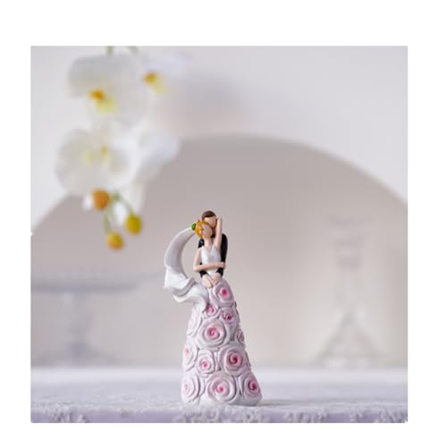 Super Idee Umarmendes Brautpaar Figur für Hochzeitstorte 15 cm Caketopper Hochzeit Tortentopper Hochzeitstorte Brautpaar Hund Tortenstecker Tortenfigur Tortendekoration (Umarmenes Paar) von Super Idee