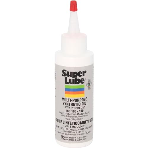 Ansxiy Super Lube 51004 Synthetisches Öl mit PTFE, hochviskos, 113 ml Flasche, transluzentes weiß von Super Lube